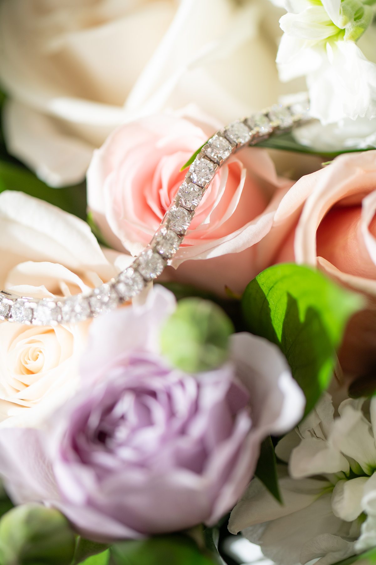 Heirloom diamond tennis bracelet for the bride of a Disney Cruise Line wedding on Fantasy.